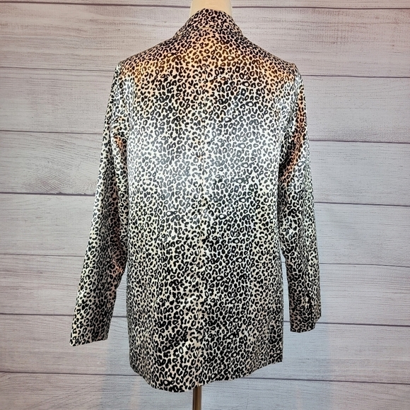 NINE West Leopard Print Blazer Tan & Black Size Small - Picture 6 of 12
